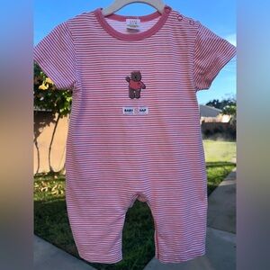 GAP vintage Pink and White Striped Baby Onesie